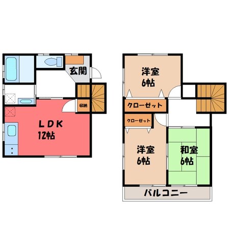 豊郷台貸家の物件間取画像